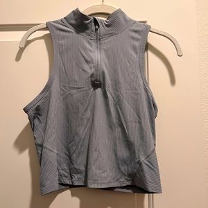 Lululemon Rib Zip-front Cropped Run Tank Top